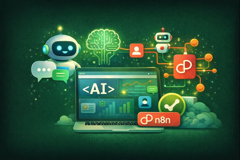 Intégrations intelligentes pour sites web <span class="text-primary-light">(IA & n8n)</span>